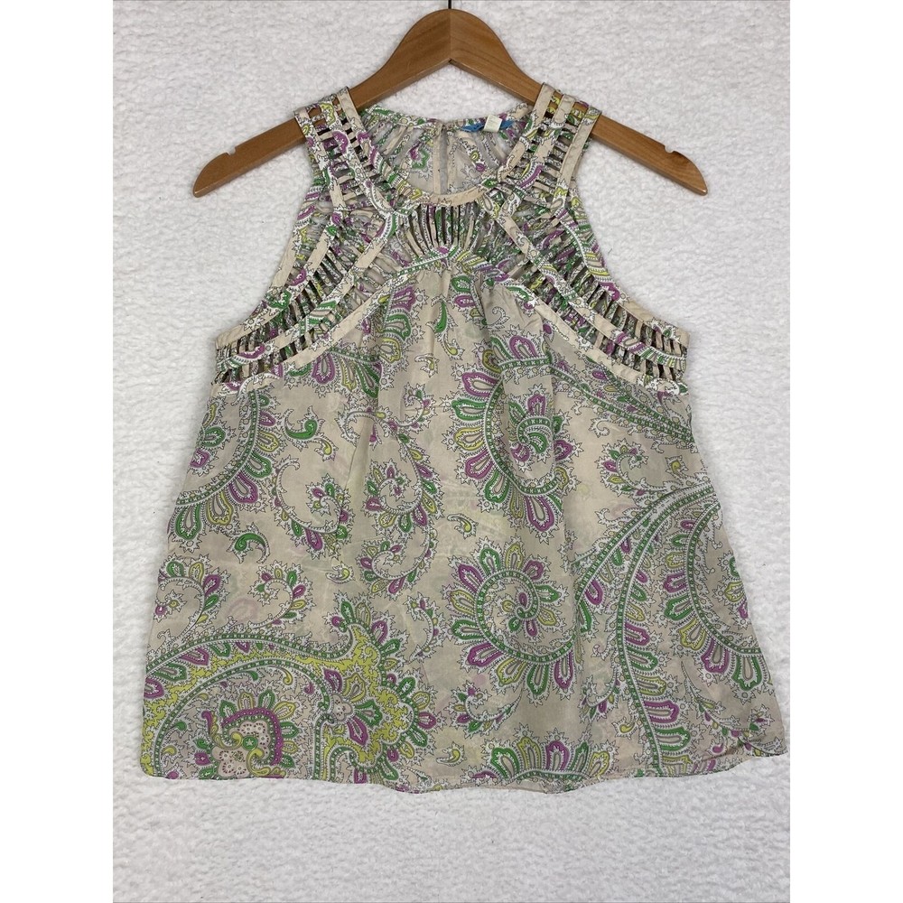 Anthropologie Leifnotes 100% Silk Sleeveless top Tank Womens 2